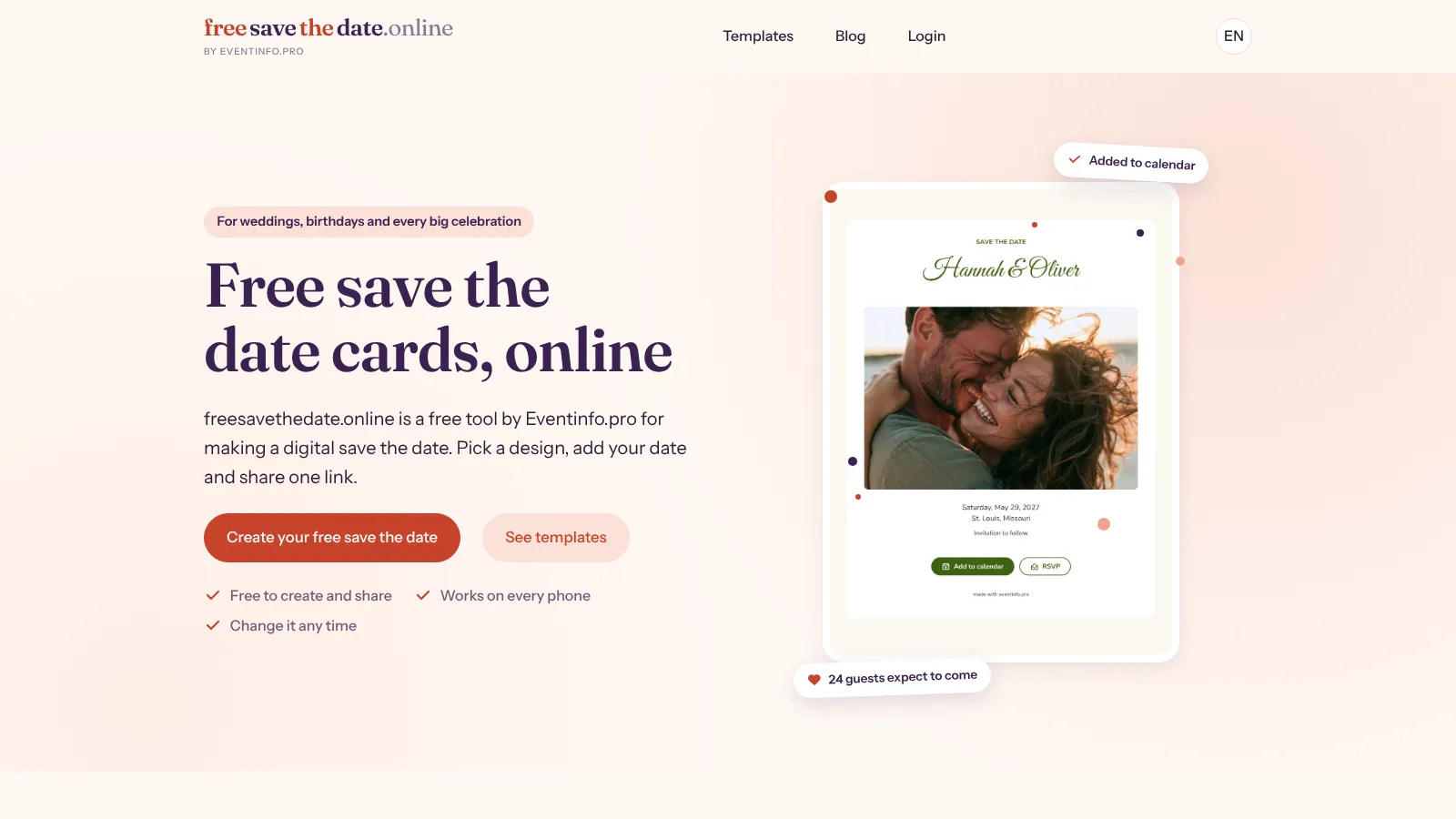 freesavethedate.online: free save the dates as a first step to Eventinfo.pro